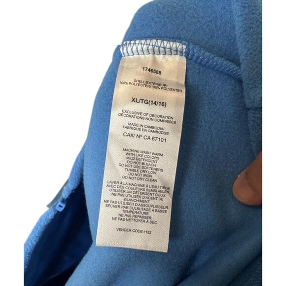 Eddie Bauer kids' two-tone blue zip-up fleece jacket size XL NWT - Picture 8 of 8